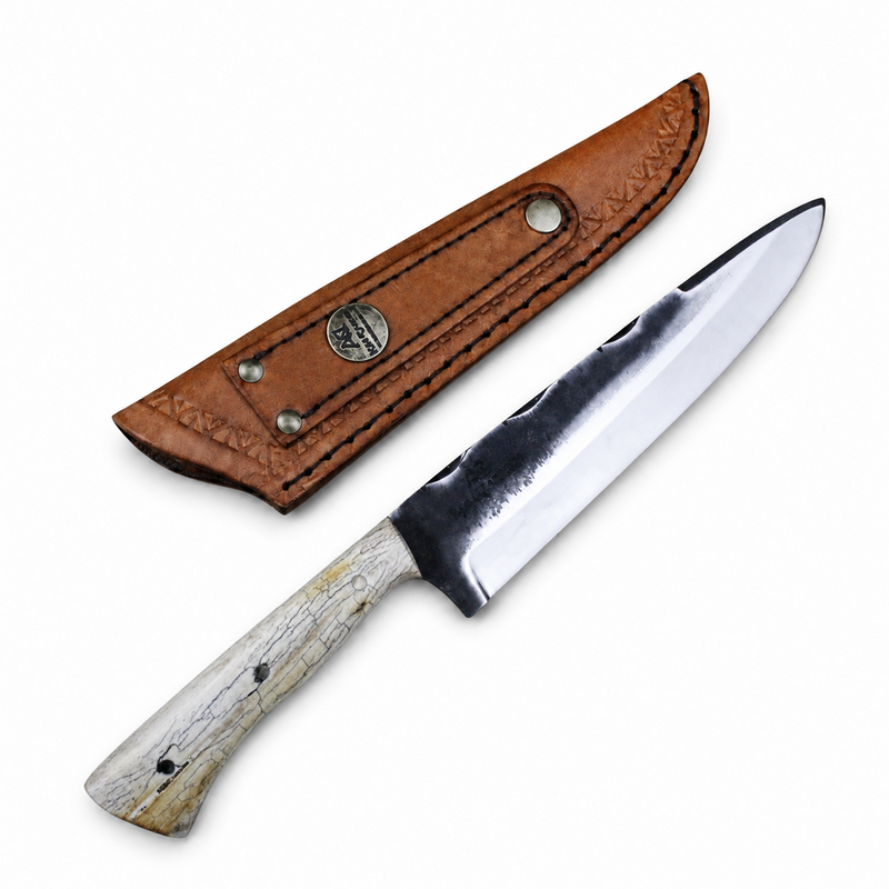 Faca tropeira ouro para churrasco aço inox 8 polegadas
