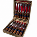 Conjunto faqueiro 12 pçs para churrasco aço inox 6 pol