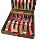 Conjunto Faqueiro 12 pçs para churrasco inox 6 polegadas
