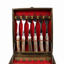 Conjunto Faqueiro 12 pçs para churrasco inox 6 polegadas