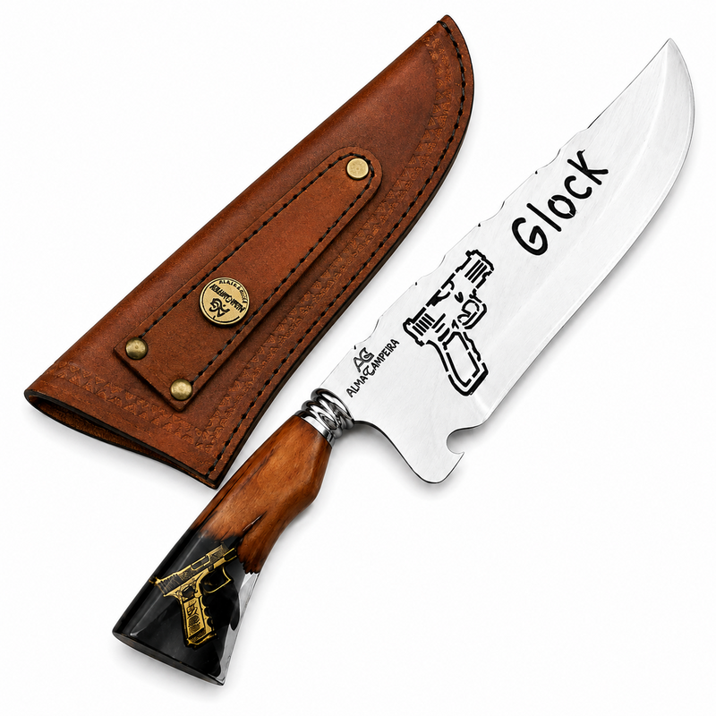Picanheira glock para churrasco inox 10 polegadas